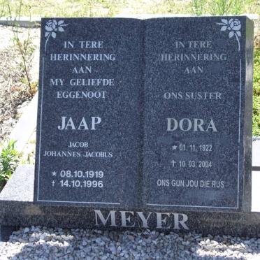 MEYER Jacob Johannes Jacobus 1919-1996 &amp; Dora 1922-2004