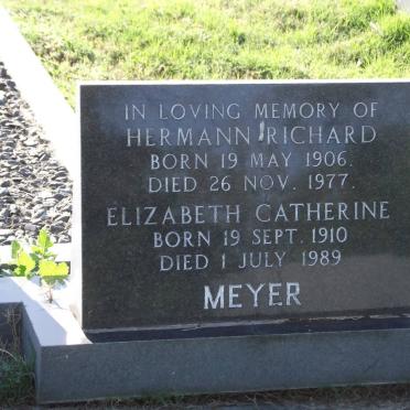 MEYER Hermann Richard 1906-1977 &amp; Elizabeth Catherine 1910-1989