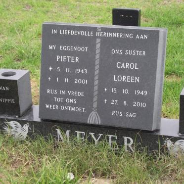 MEYER Pieter 1943-2001 &amp; Carol Loreen 1949-2010