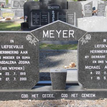 MEYER Michael Anthonie 1921-1976 &amp; Magdalena Josina WEPENER 1919-2003 