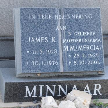 MINNAAR James K. 1928-1976 &amp; M.M. 1925-2001