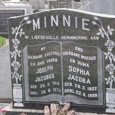 MINNIE Joseph Jacobus 1914-1970 &amp; Sophia Jacoba 1922-1999