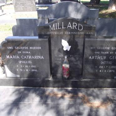 MILLARD Arthur George 1909-1978 &amp; Maria Catharina 1911-1992