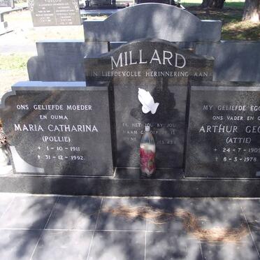 MILLARD Arthur George 1909-1978 &amp; Maria Catharina 1911-1992