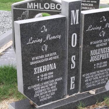 MOSE Zikhona 1984-2010 :: MOSE Nolungisa Josephine 1965-2008