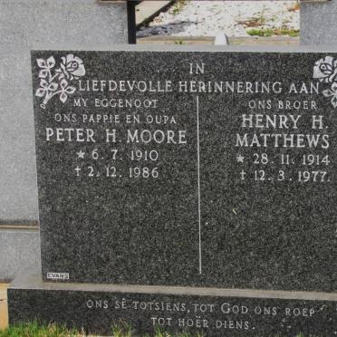 MOORE Peter H. 1910-1986 :: MATTHEWS Henry H. 1914-1977