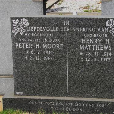 MOORE Peter H. 1910-1986 :: MATTHEWS Henry H. 1914-1977