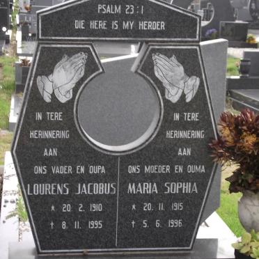 MOLLER Lourens Jacobus 1910-1995 &amp; Maria Sophia 1915-1996