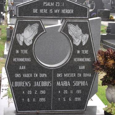 MOLLER Lourens Jacobus 1910-1995 &amp; Maria Sophia 1915-1996