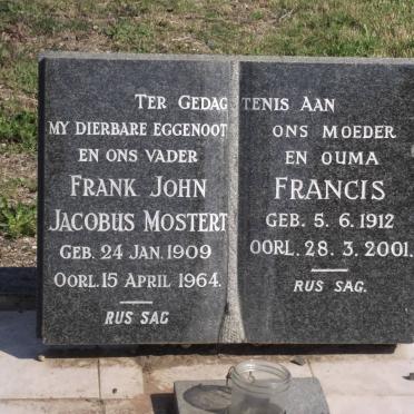 MOSTERT Frank John Jacobus 1909-1964 &amp; Francina Petronella 1912-2001