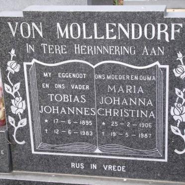 MOLLENDORF Tobias Johannes, von 1895-1983 &amp; Maria Johanna Christina 1906-1987
