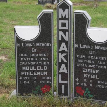 MONAKALI Mbulelo Philemon 1938-2005 &amp; Zisiwe Sybil 1940-2002