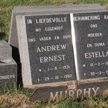 MURPHY Andrew Ernest 1931-1992 &amp; Estella 1938-2005