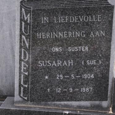 MUNDELL Susarah 1904-1987