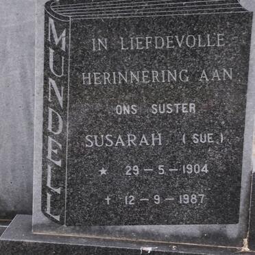 MUNDELL Susarah 1904-1987