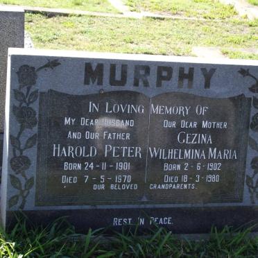 MURPHY Harold Peter 1901-1970 &amp; Gezinza Wilhelmina Maria 1902-1980