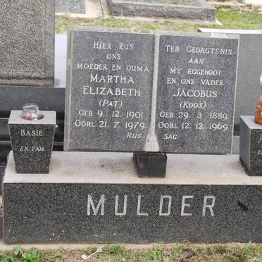 MULDER Jacobus 1889-1969 &amp; Martha Elizabeth 1901-1979