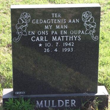 MULDER Carl Matthys 1942-1993