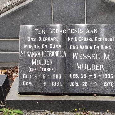 MULDER Wessel M. 1896-1978 &amp; Susanna Petronella GERBER 1903-1981