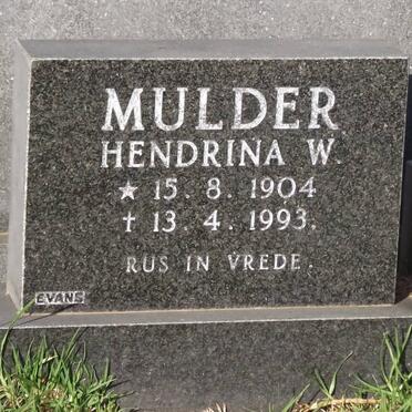 MULDER Hendrina W. 1904-1993