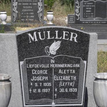 MULLER George Joseph 1935-1997 &amp; Aletta Elizabeth 1939-