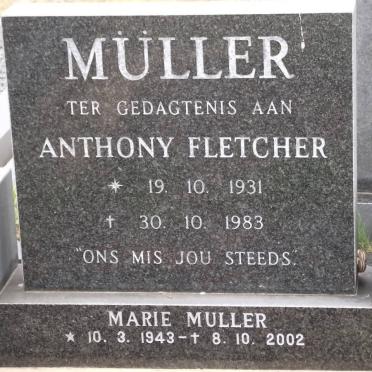 MULLER Anthony Fletcher 1931-1983 &amp; Marie 1943-2002