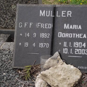 MULLER G.F.F. 1892-1970 :: GREYLING Maria Dorothea formerly MULLER 1904-2003