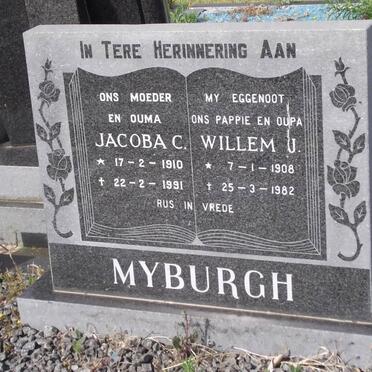 MYBURGH Willem J. 1908-1982 &amp; Jacoba C. 1910-1991
