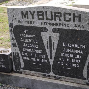 MYBURGH Albertus Jacobus Gerhardus 1893-1969 &amp; Elizabeth Johanna GROBLER 1897-1983