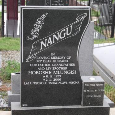 NANGU Hoboshe Mlungisi 1929-2006