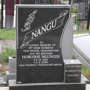 NANGU Hoboshe Mlungisi 1929-2006