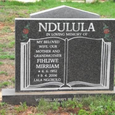NDULULA Fihliwe Mirriam 1952-2006