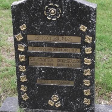 NDIMBA Kholeka Mirriam 1959-2006