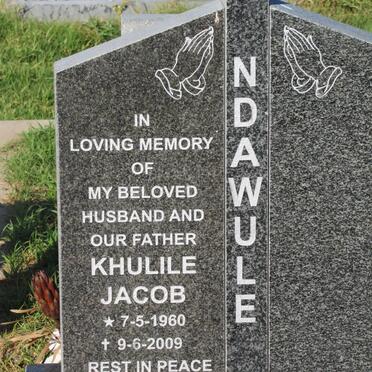 NDAWULE Khulile Jacob 1960-2009