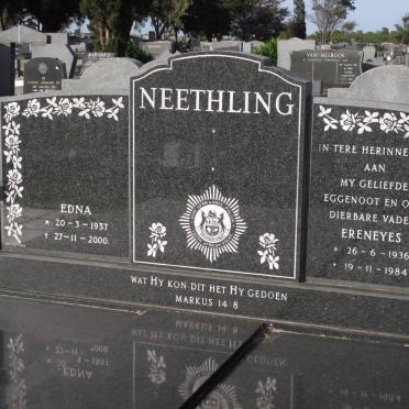 NEETHLING Ereneyes 1936-1984 &amp; Edna 1937-2000
