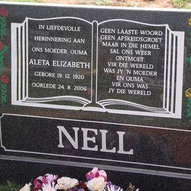 NELL Aleta Elizabeth 1920-2006