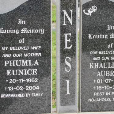 NESI Phumla Eunice 1962-2004 &amp; Khaulezile Aubrey 1952-2004