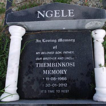 NGELE Thembinkosi Memory 1966-2012