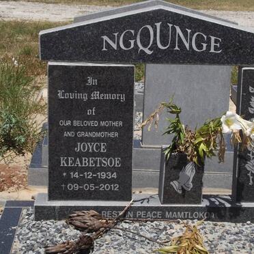 NGQUNGE Joyce Keabetsoe 1934-2012
