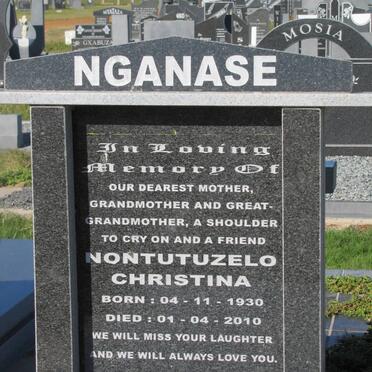 NGANASE Nontutuzelo Christina 1930-2010
