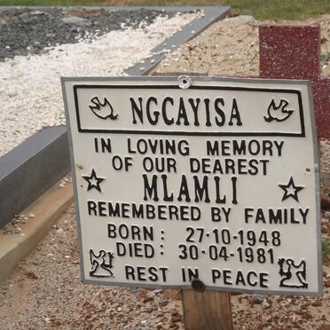 NGCAYISA Mlamli 1948-1981