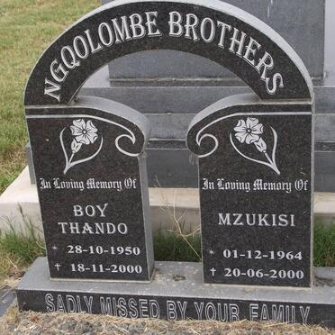 NGQOLOMBE Boy Thando 1950-2000 :: NGQOLOMBE Mzukisi 1964-2000