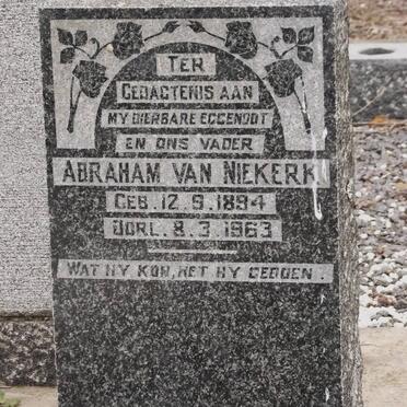NIEKERK Abraham, van 1894-1963