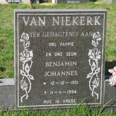 NIEKERK Benjamin Johannes, van 1951-1994