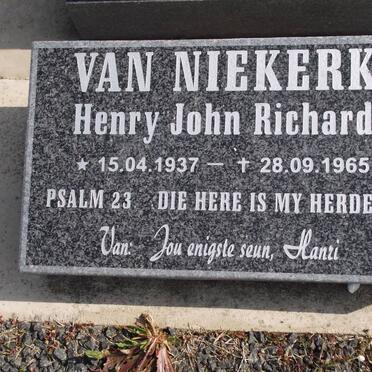 NIEKERK Henry John Richard, van 1937-1965