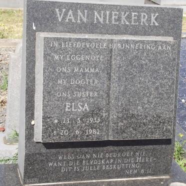 NIEKERK Elsa, van 1933-1982