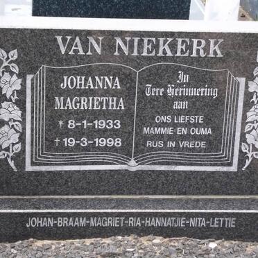 NIEKERK Johanna Magrietha, van 1933-1998