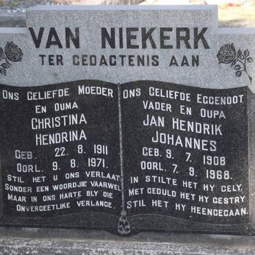 NIEKERK Jan Hendrik Johannes, van 1908-1968 &amp; Christina Hendrina 1911-1971