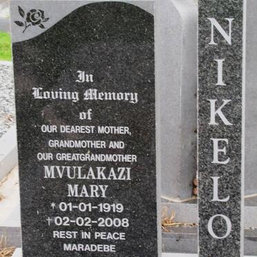 NIKELO Mvulakazi Mary 1919-2008
