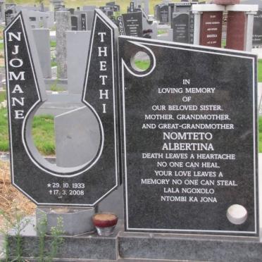 NJOMANE Nomteto Albertina 1933-2008